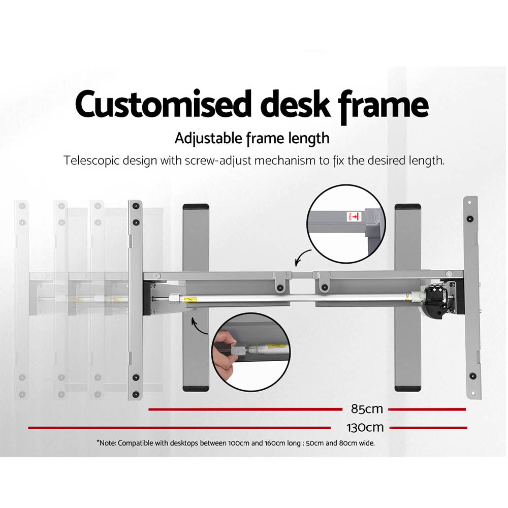 Veron Electric Sit Stand Desk – Brown – 140 cm