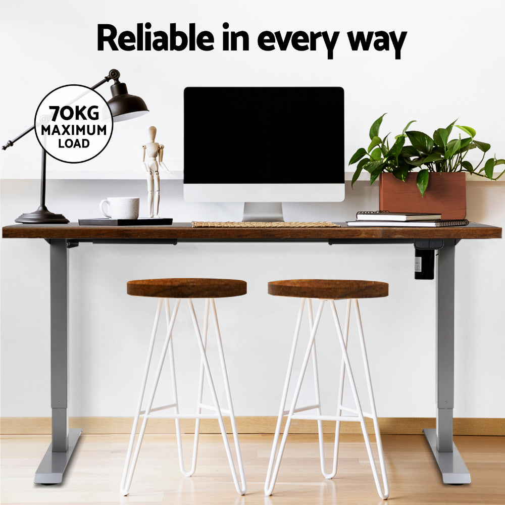Nara Electric Sit Stand Desk – Brown / Wood – 120 cm