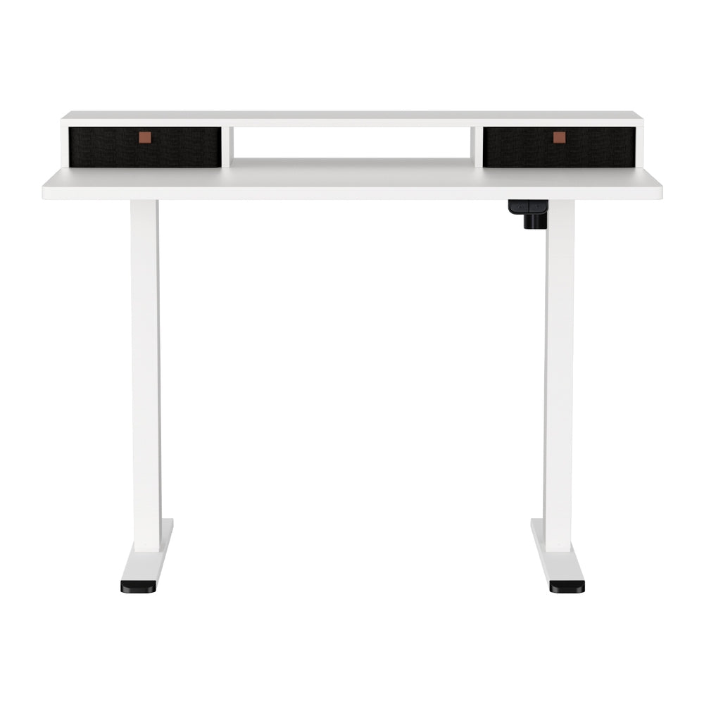Zenith Electric Standing Desk with Storage – White – 120 cm
