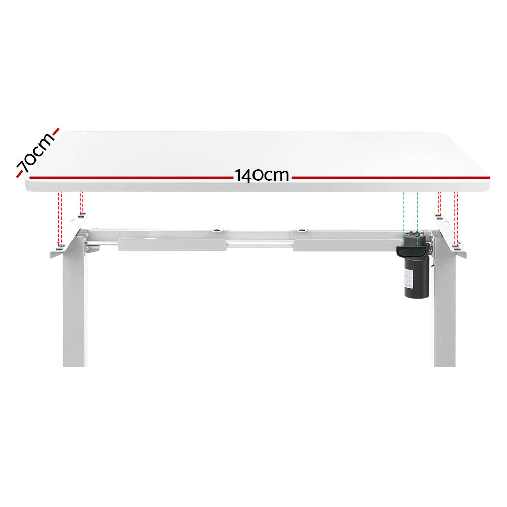Veron Electric Sit Stand Desk – White – 140 cm