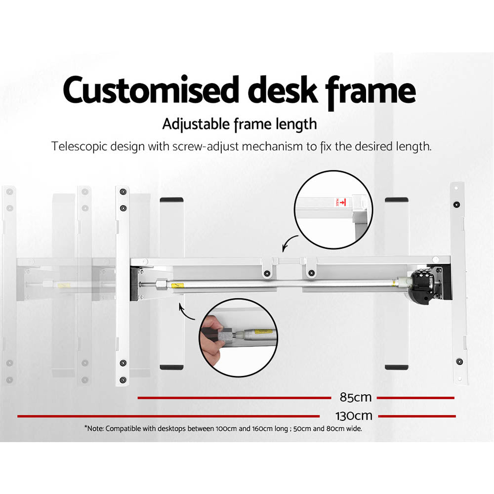 Veron Electric Sit Stand Desk – White – 140 cm