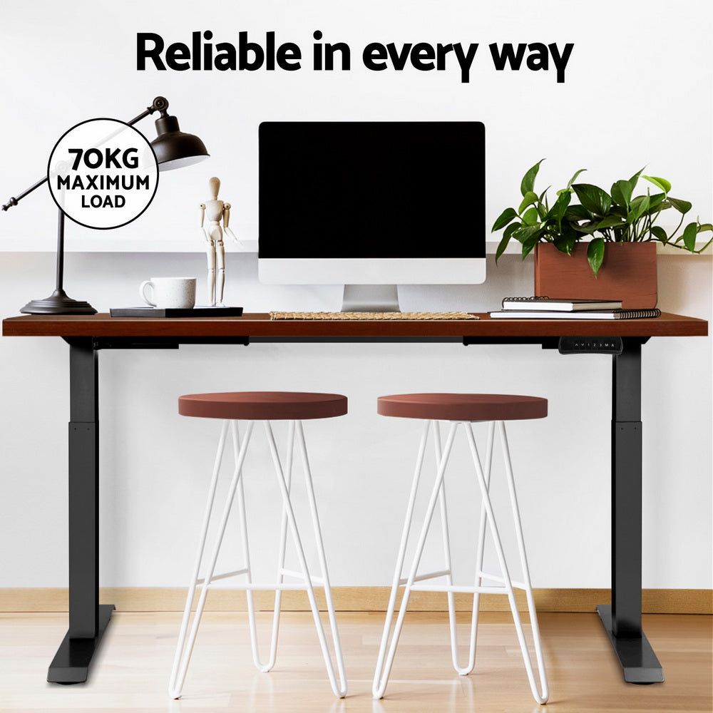 Volos Electric Sit Stand Desk – Brown – 140 cm