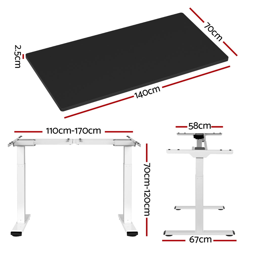 Halston Electric Sit Stand Desk – Black – 140 cm