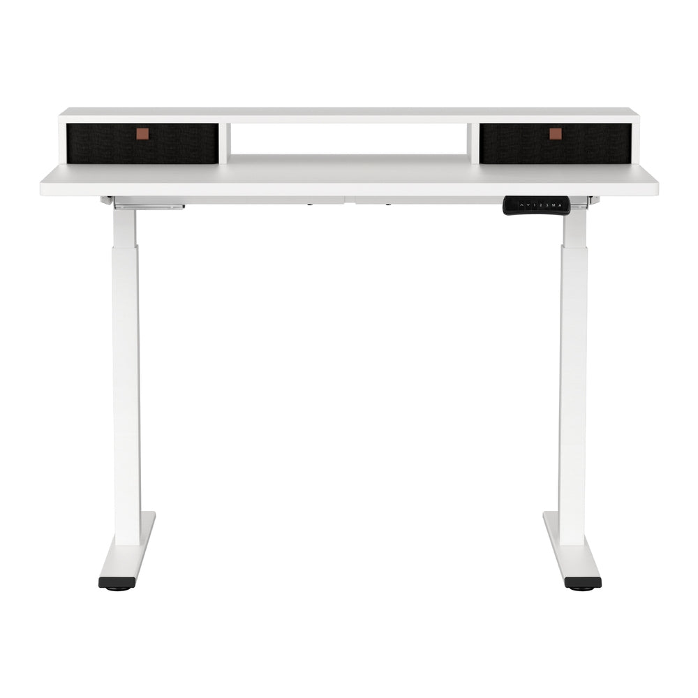 Serano Electric Sit Stand Desk with Shelf – White – 120 cm
