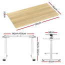 Motorised Standing Desk – Dual Motor, White Oak Look 120cm