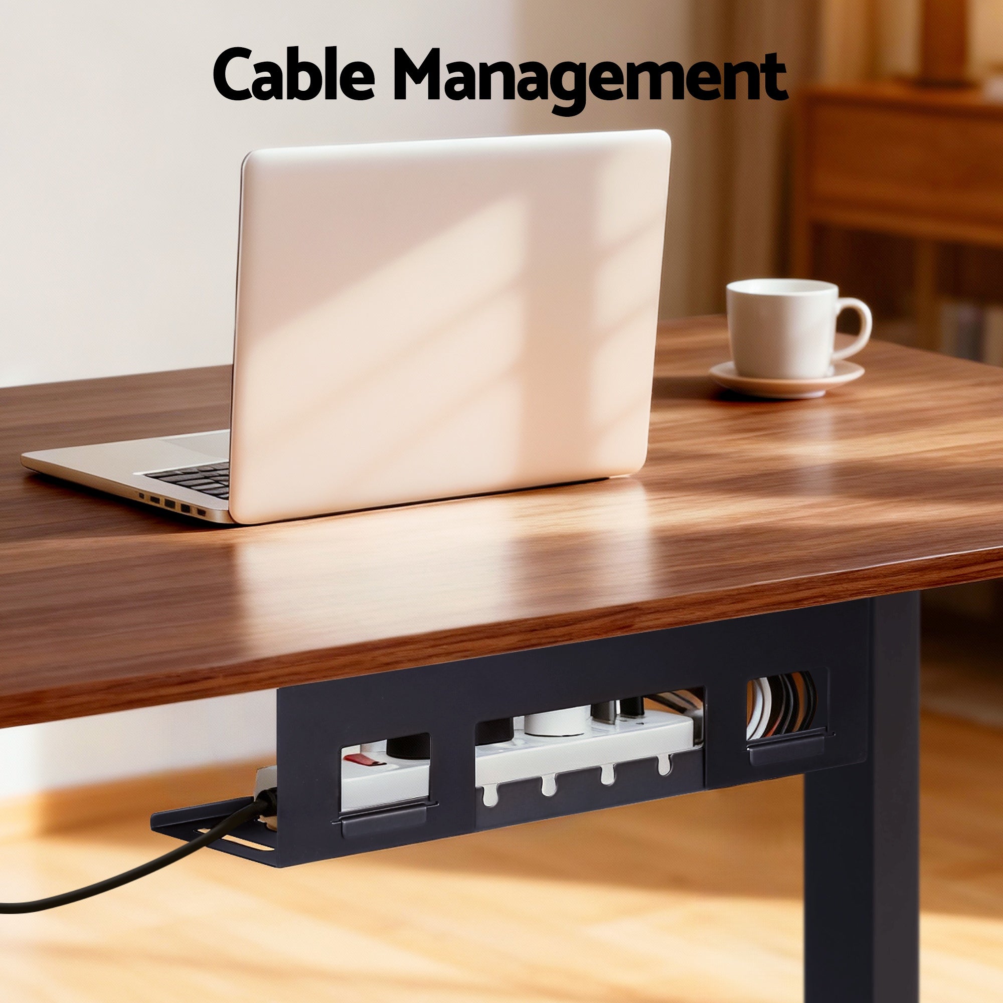 Kairo Dual Motor Electric Desk – Walnut – 140 cm