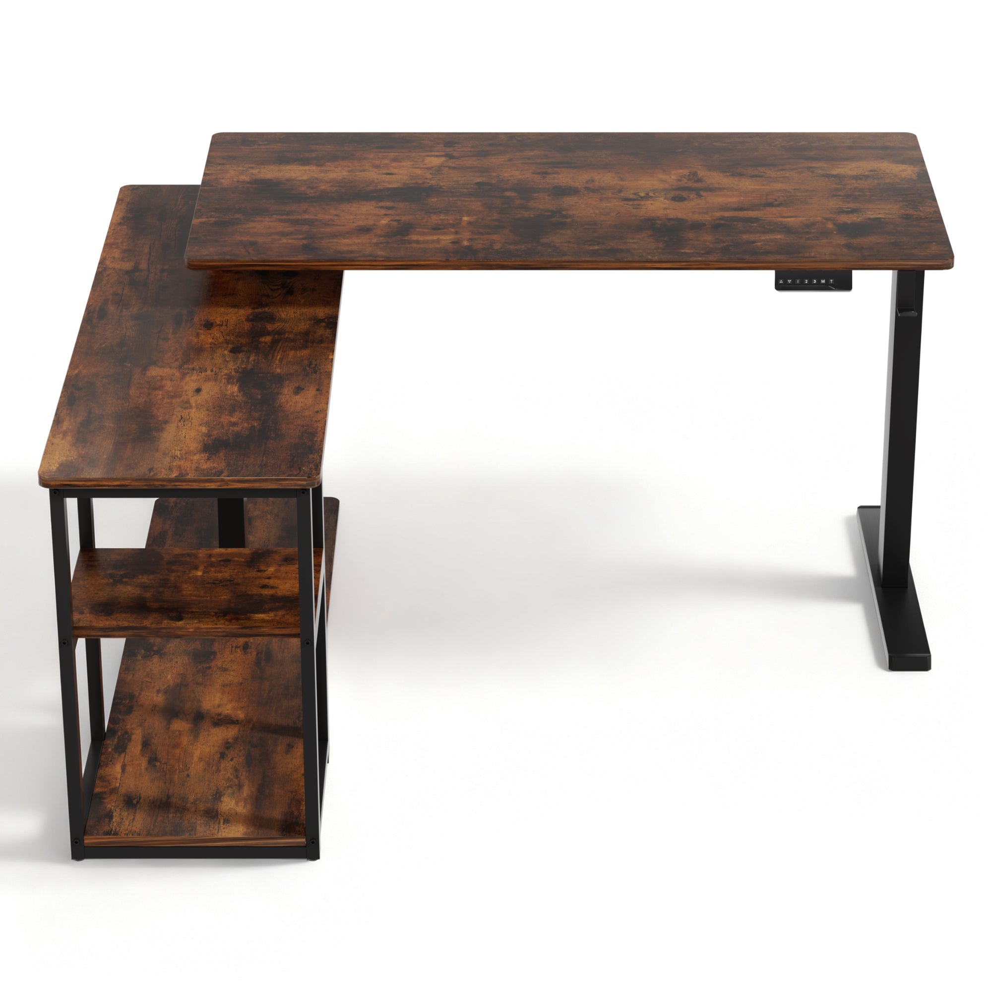 Serano Electric L-Shaped Desk – Rustic Brown – 120 cm