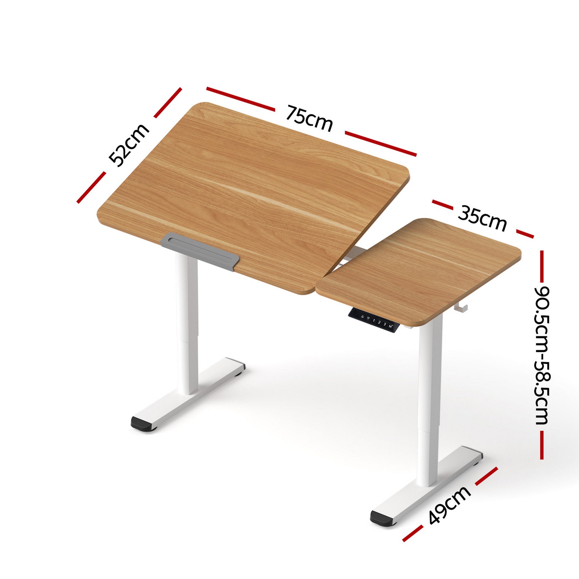 Artisan Electric Tilting Sit Stand Desk – Oak & White – 110cm
