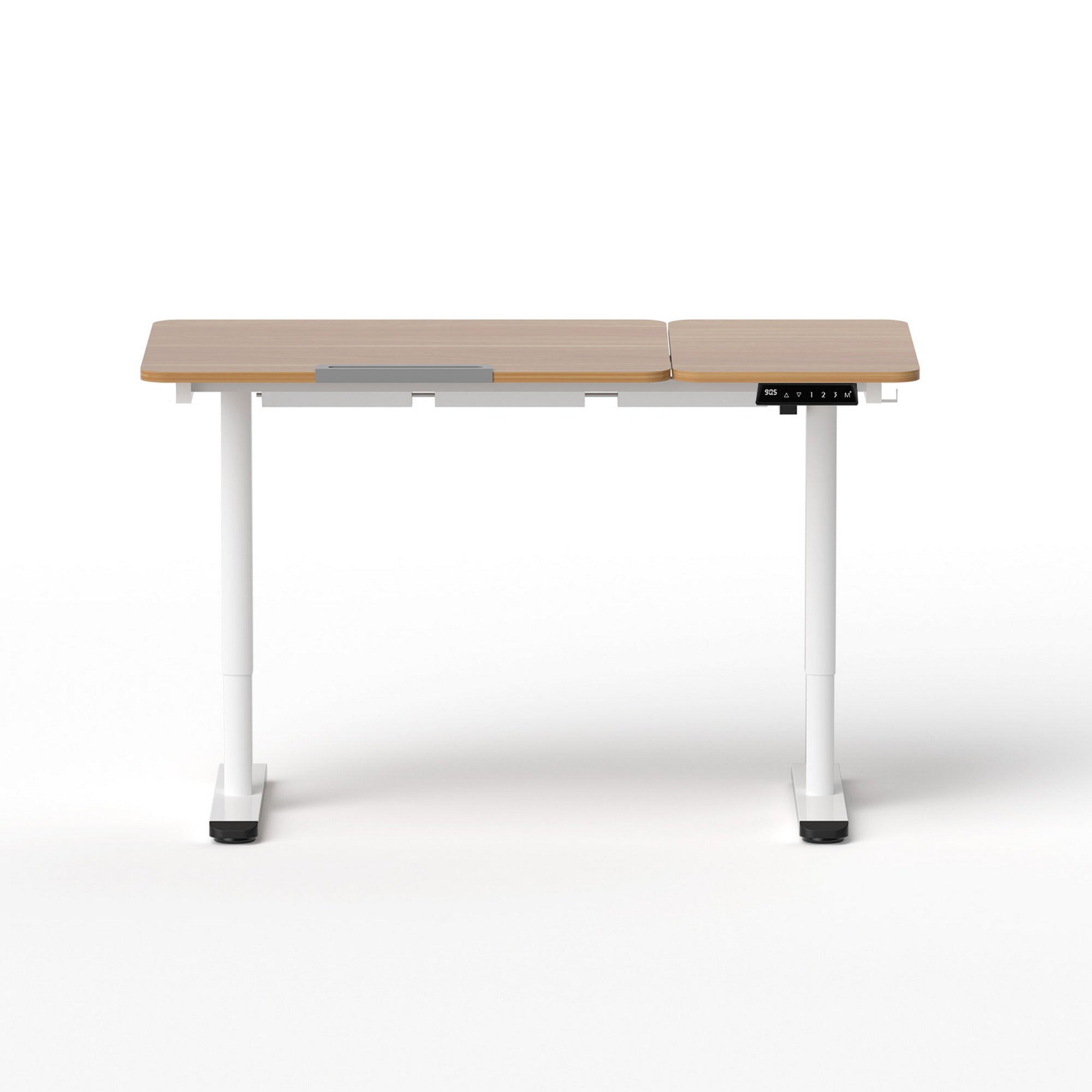 Artisan Electric Tilting Sit Stand Desk – Oak & White – 110cm