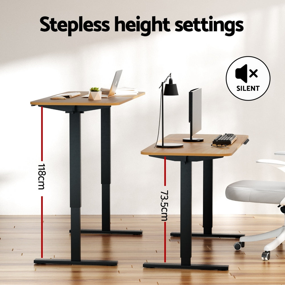 Meridian Electric Sit Stand Desk – Brown & Black – 140 cm