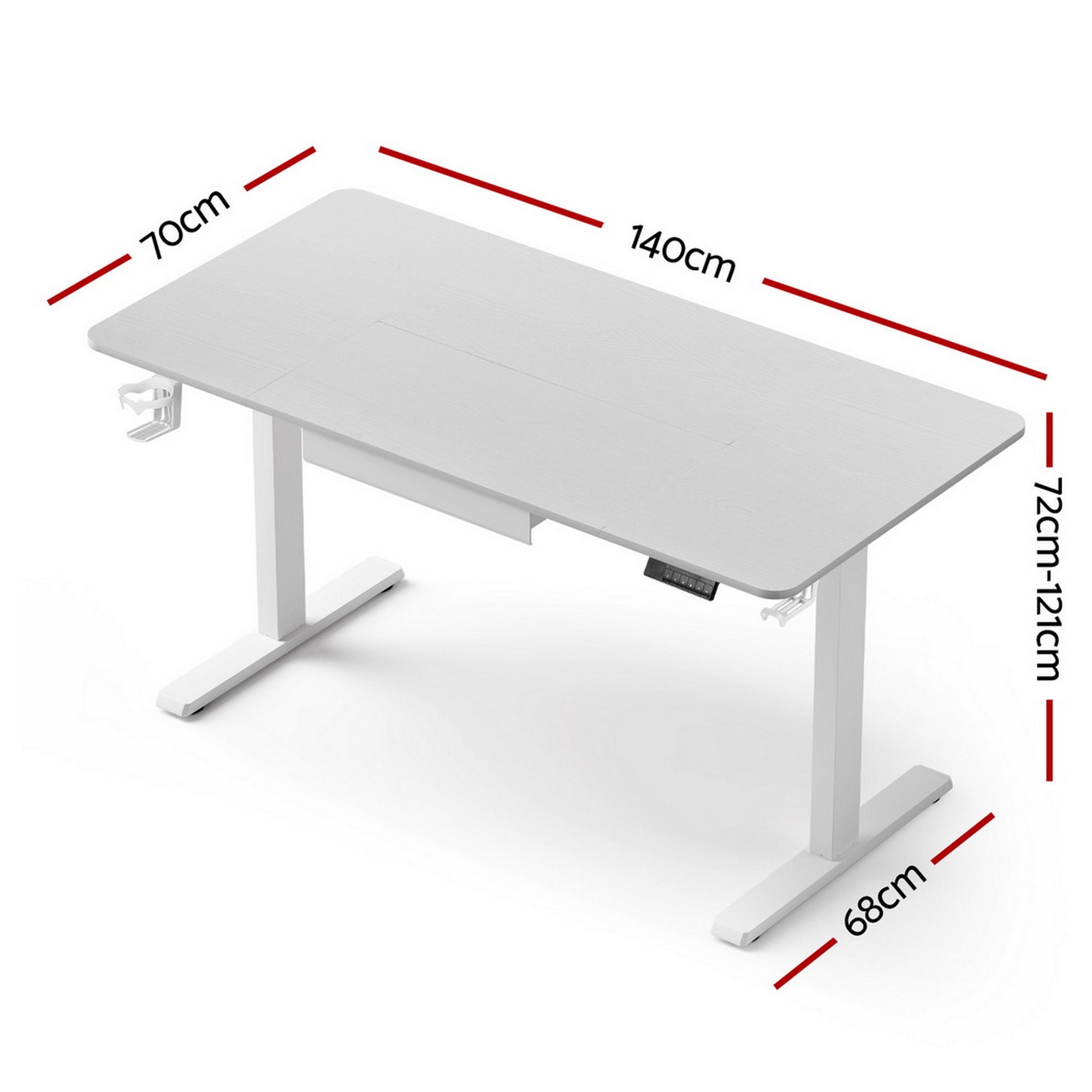 Alderon Electric Sit Stand Desk – White – 140cm