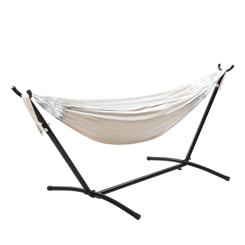 Bayou Cotton Hammock with Stand – Cream – Single