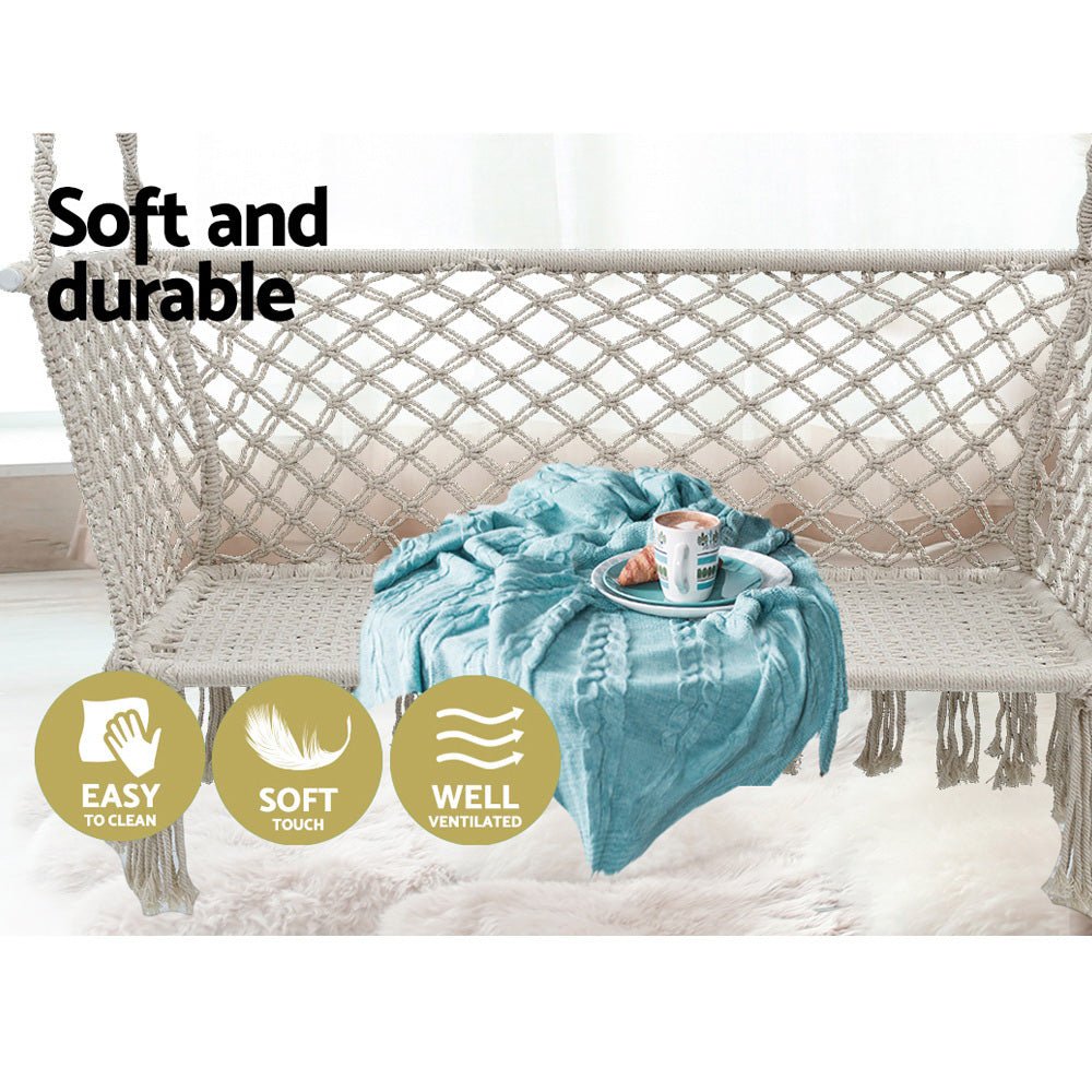 Serano Portable Camping Hammock – Cream – 2 Person