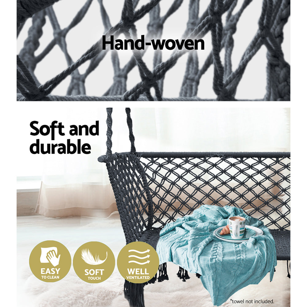 Meridian Outdoor Hammock Chair – Grey – 2 Person