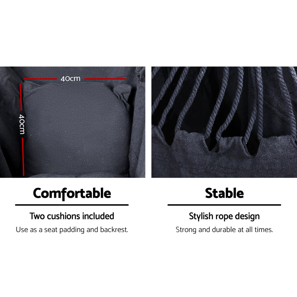 Serano Hanging Hammock Chair with Stand – Grey – Outdoor