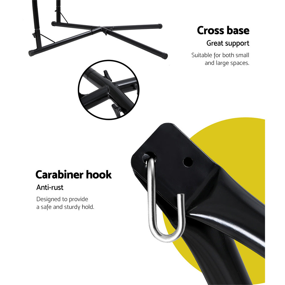 Serano Hanging Hammock Chair with Stand – Grey – Outdoor