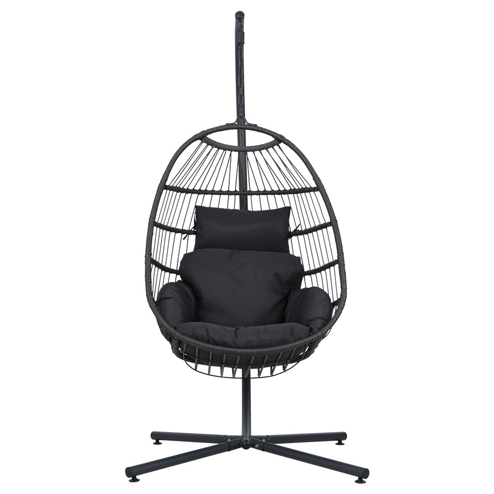 Vesper Egg Swing Chair with Stand – Grey – Single