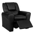 Kids Leather Recliner Chair - Black