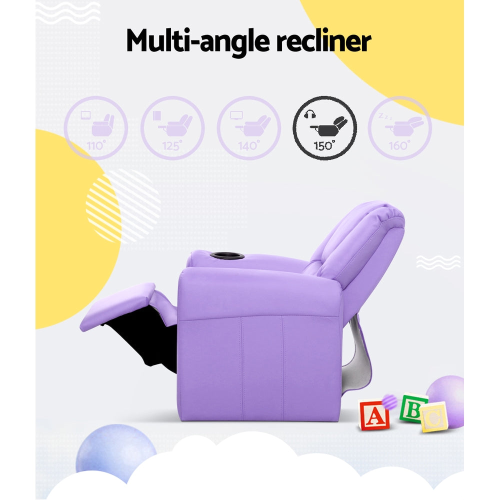 Nolan Kids Recliner Chair – Purple – Single