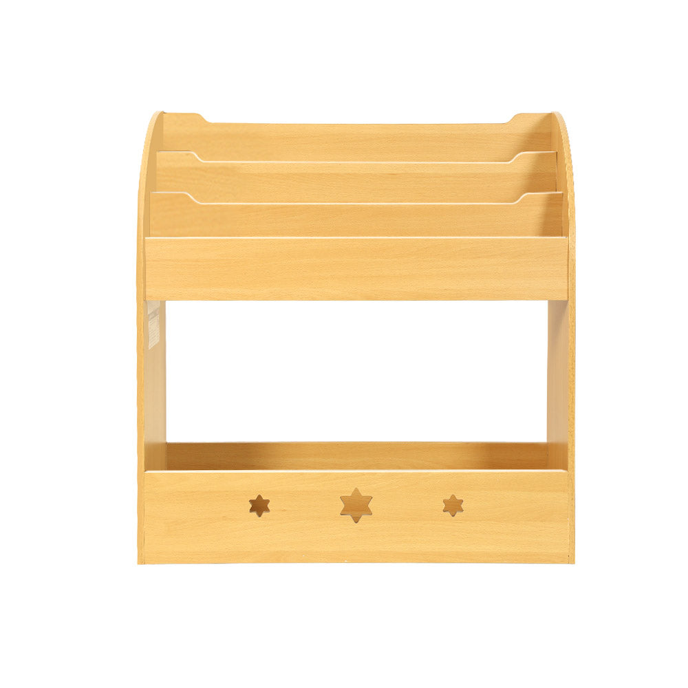 Darian Kids Magazine Rack Bookshelf – Brown & Wood – 3 Tier