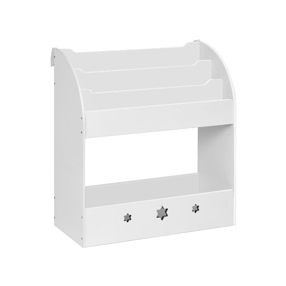 Arlo 3 Tiers Kids Bookshelf Magazine Shelf Organiser Bookcase Display White