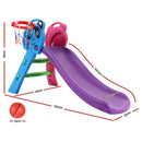 Kids Slide Set with Basketball Hoop - Blue