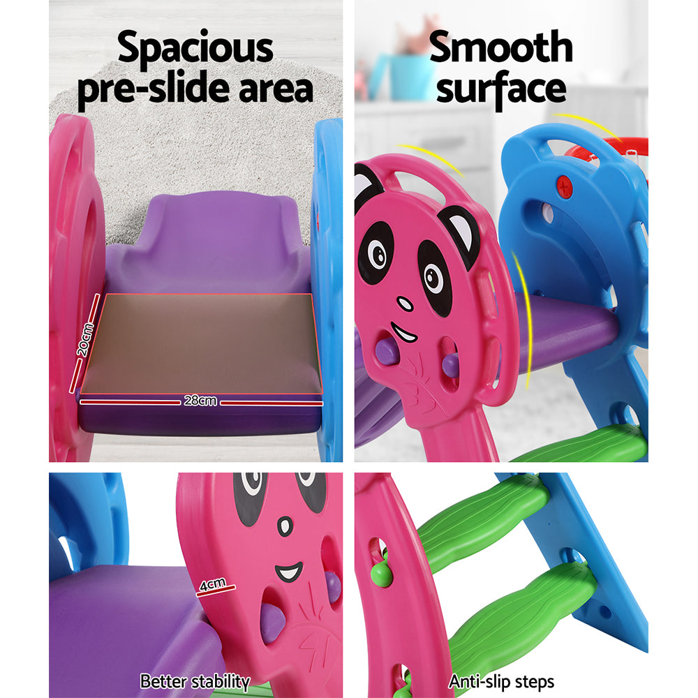 Nara Kids Slide with Basketball Hoop – Blue – 125 cm