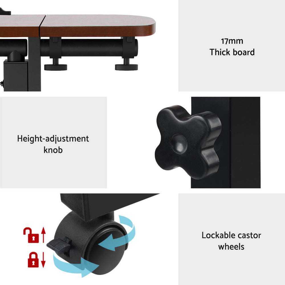 Sevon Mobile Laptop Desk – Walnut – 60 cm