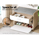 Shoe Storage Bench – 8 Pairs Capacity, White Niva Finish