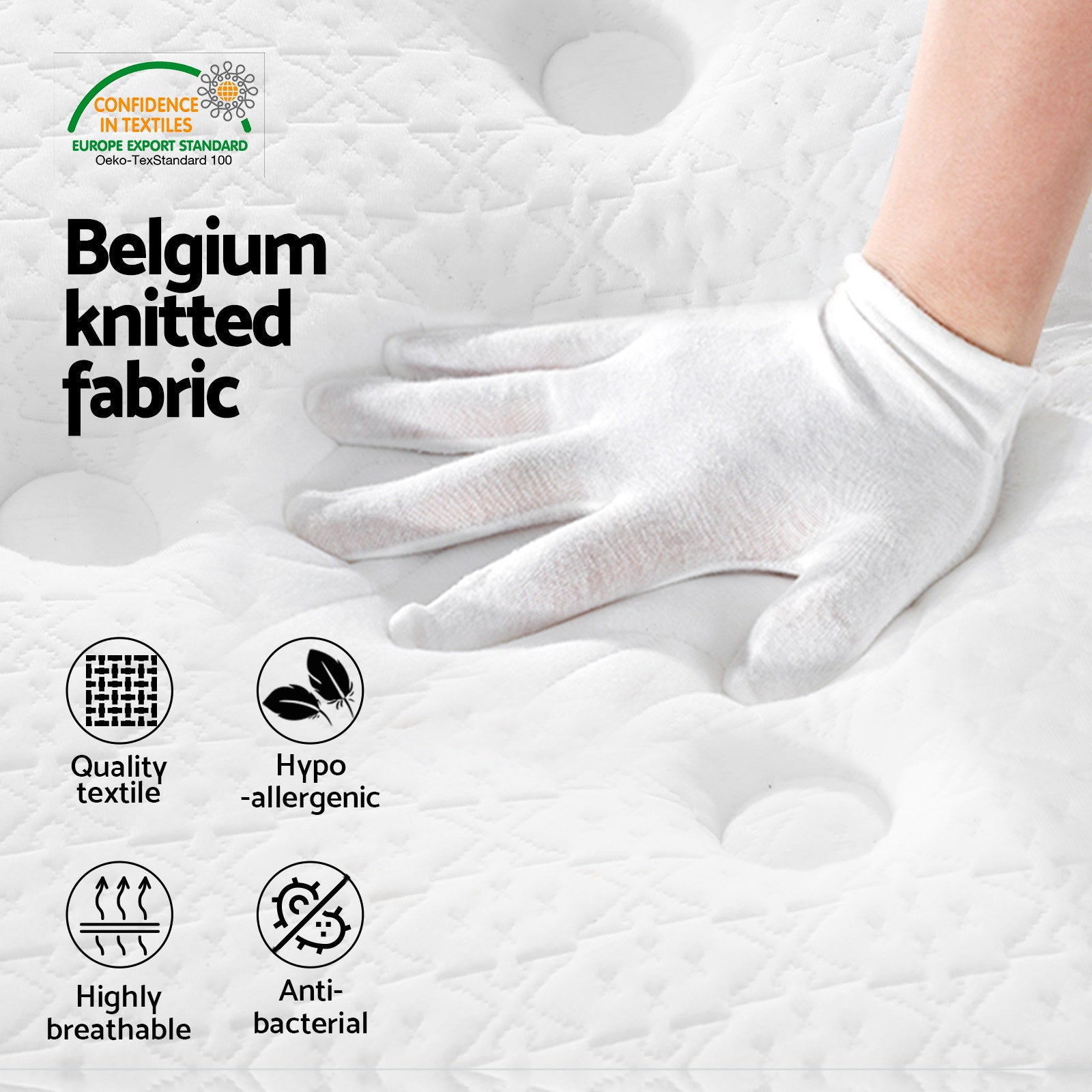 Bonita Euro Top Bonnell Spring Mattress – White – Single