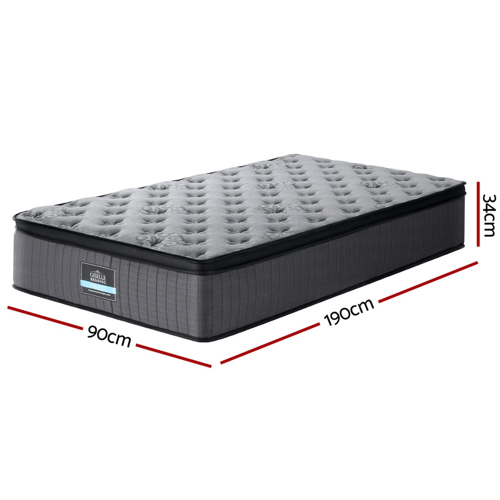VelvetRest Euro Top Mattress – Medium – King Single