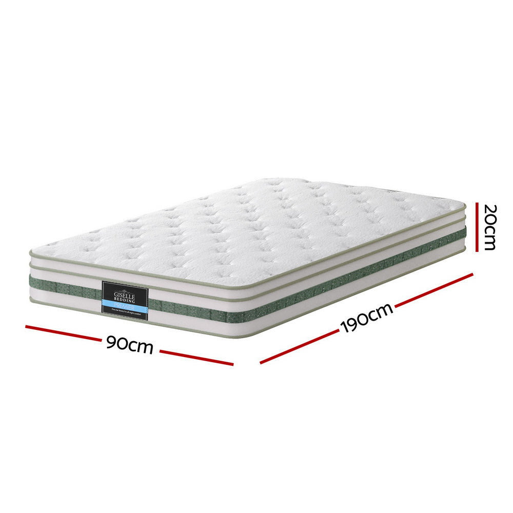 CozyNest Euro Top Mattress – White – Single