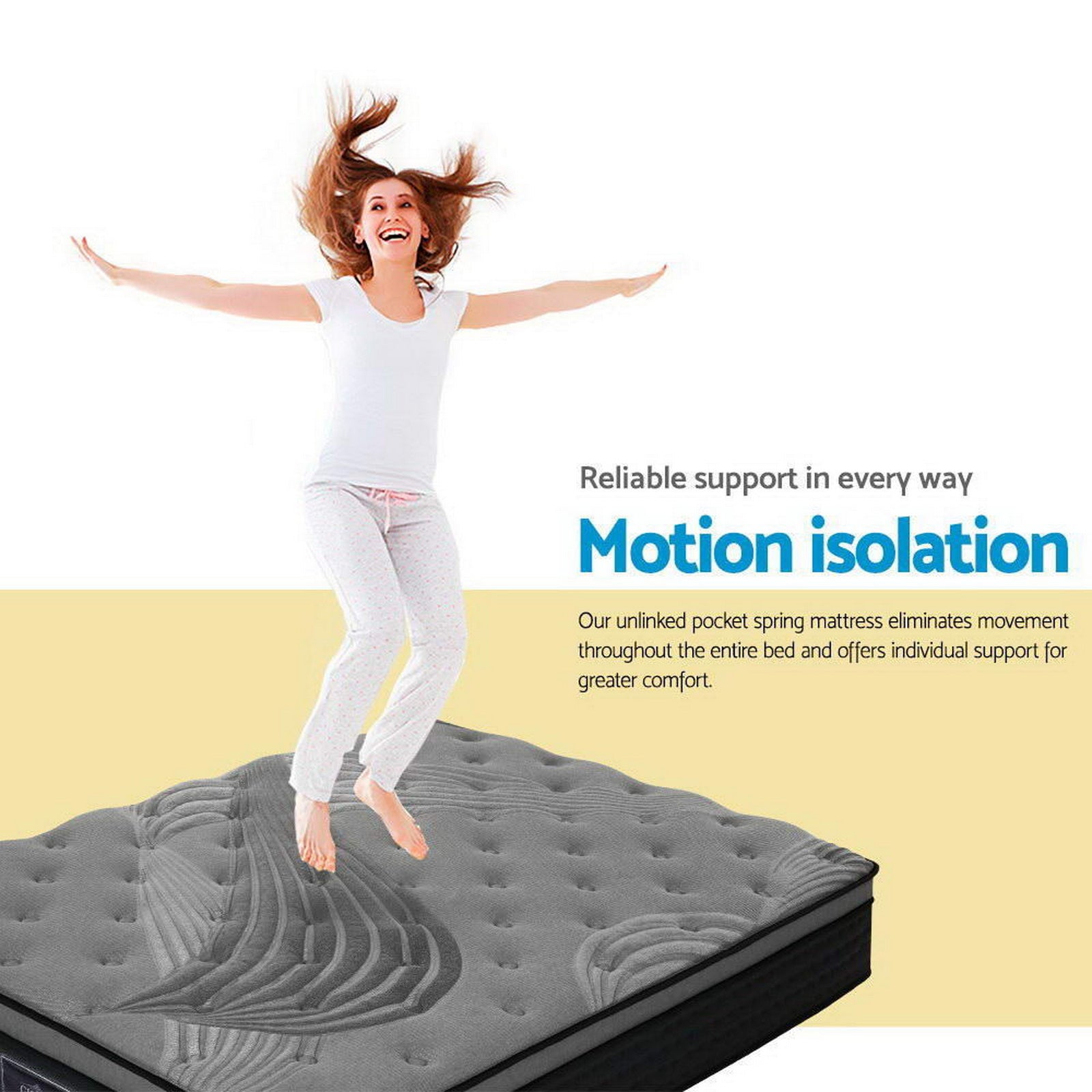 Bamboo Charcoal Euro Top Mattress – Black – King