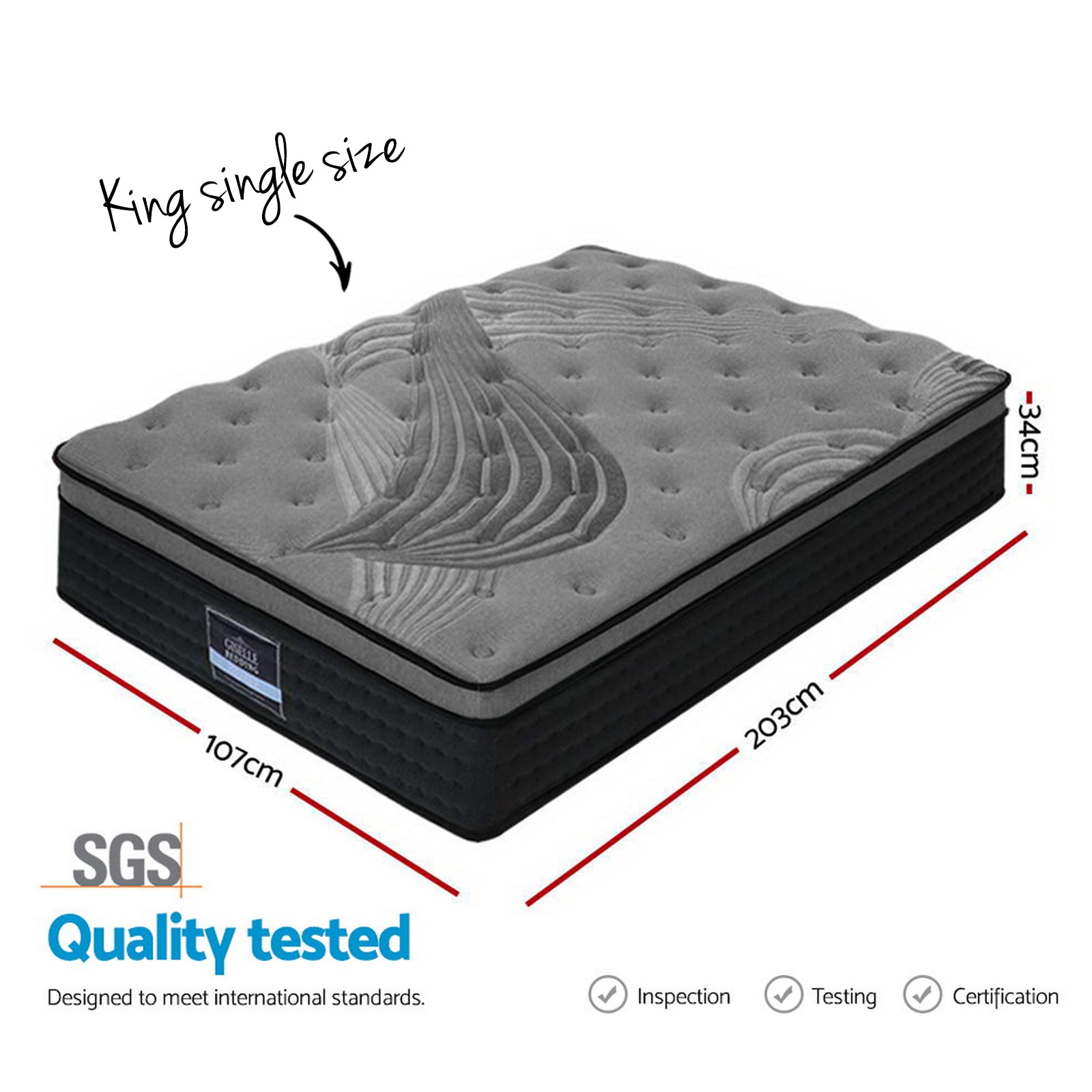 Restoria Euro Top Mattress – King Single – Medium
