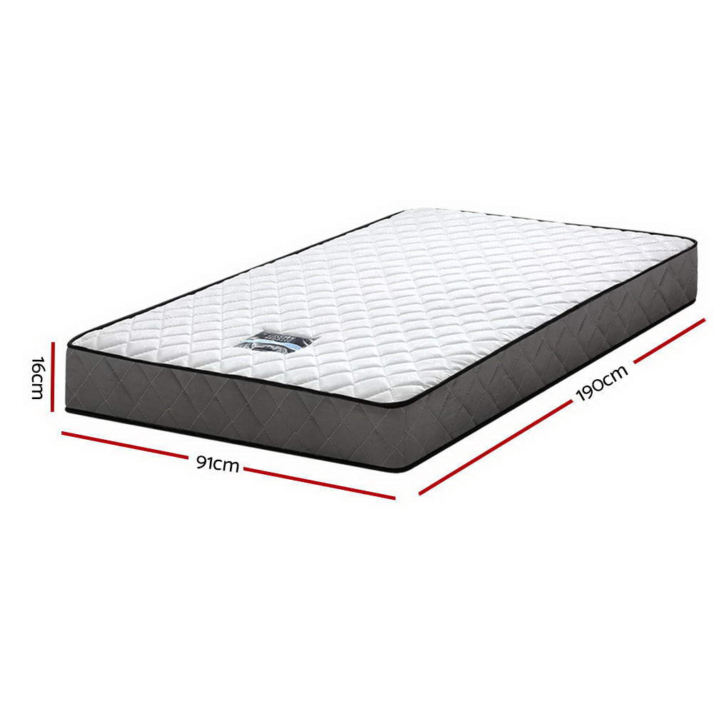 Marston Tight Top Bonnell Spring Mattress – White – Single