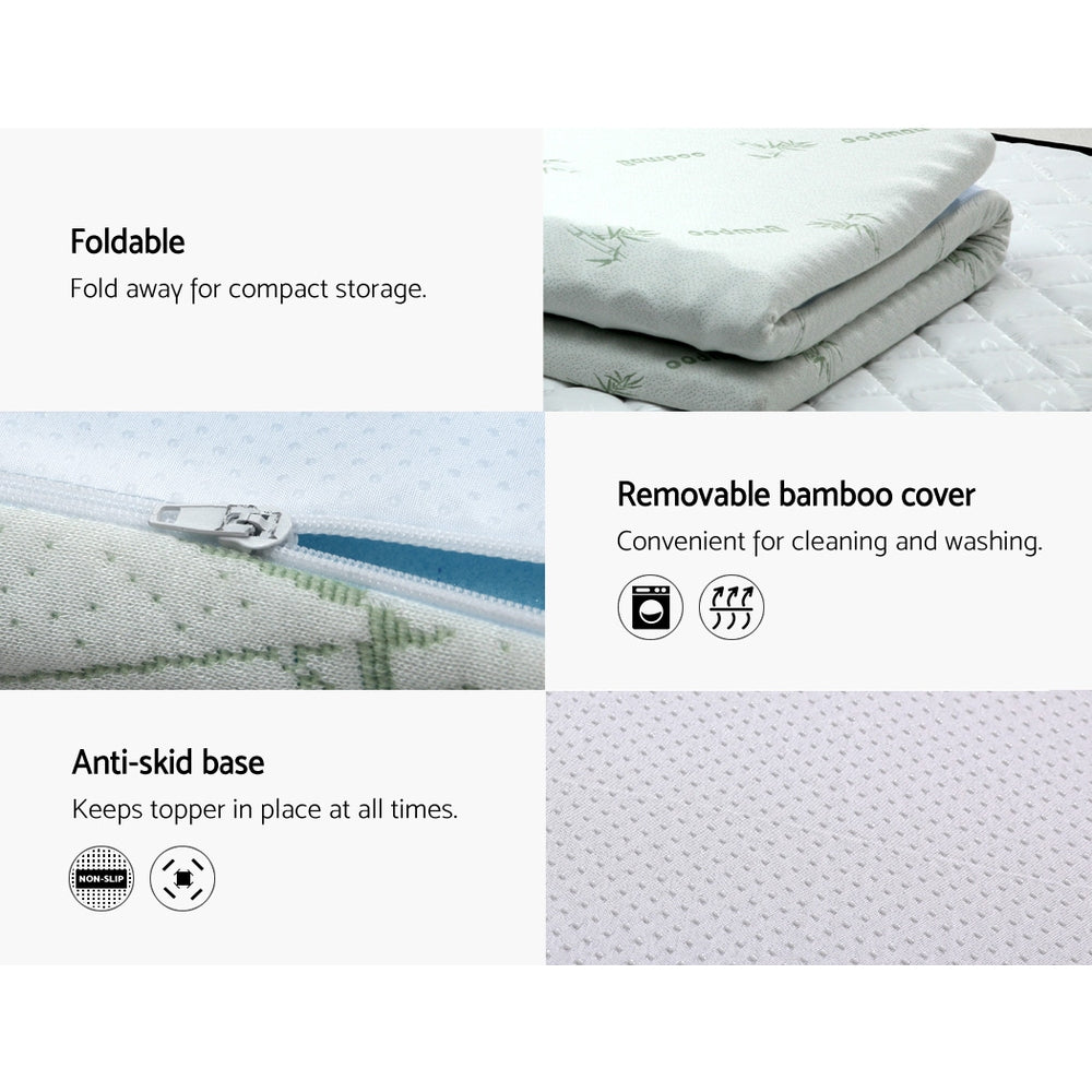 Nara Gel Memory Foam Mattress Topper – White – Single