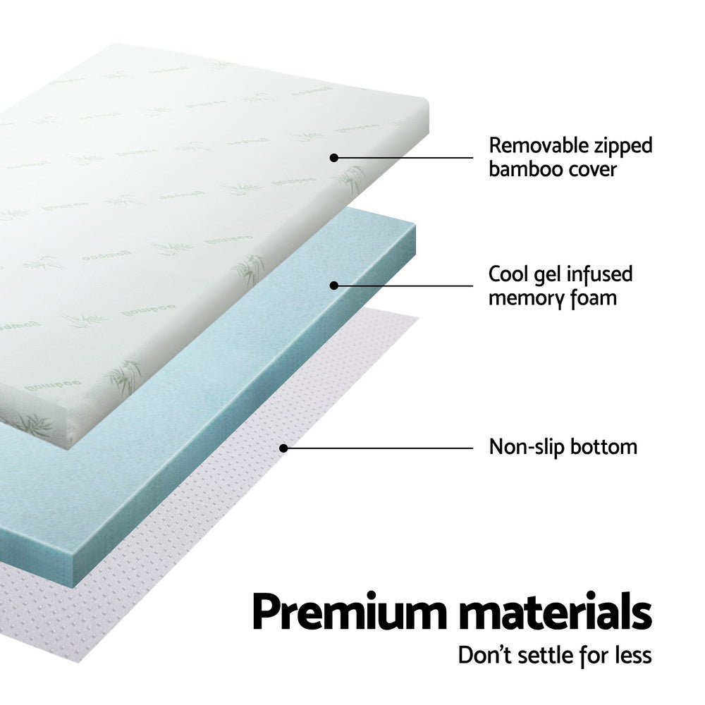 Hudson Gel Foam Mattress Topper – White – Double