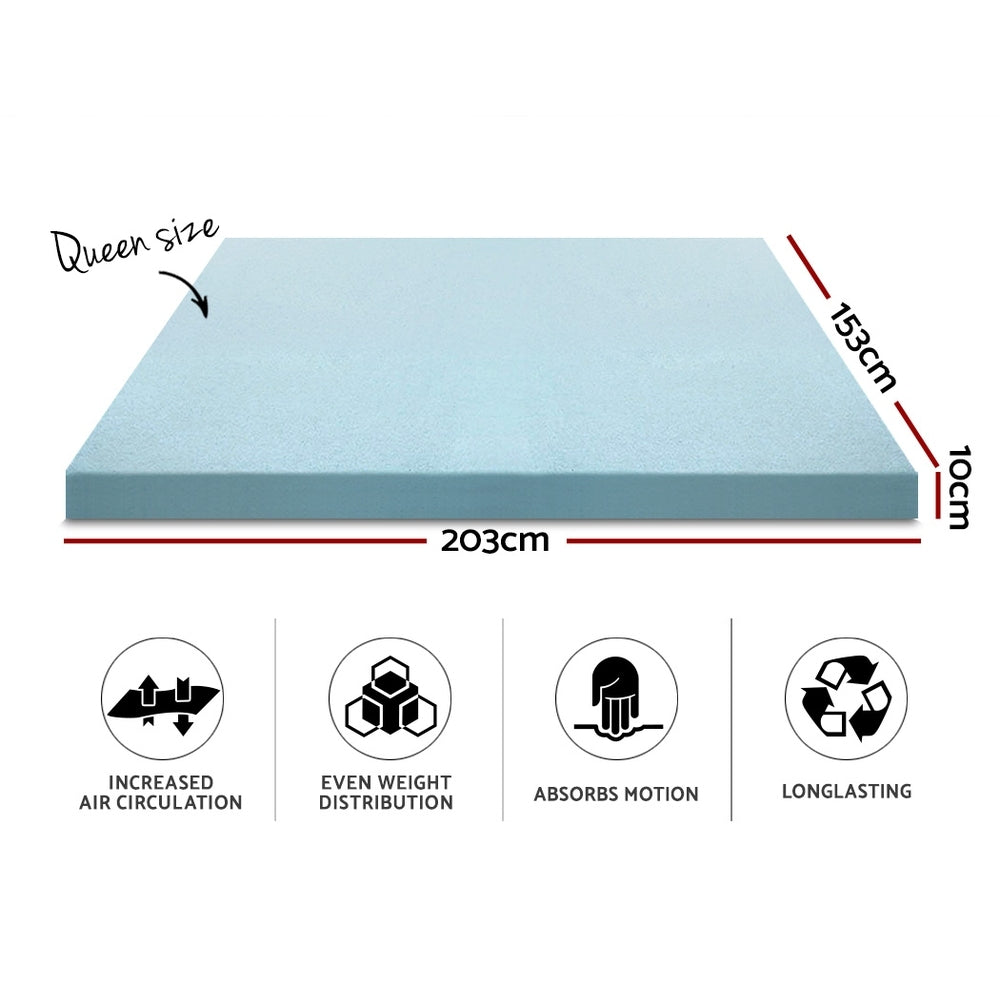 Alderon Gel Foam Mattress Topper – White – Queen