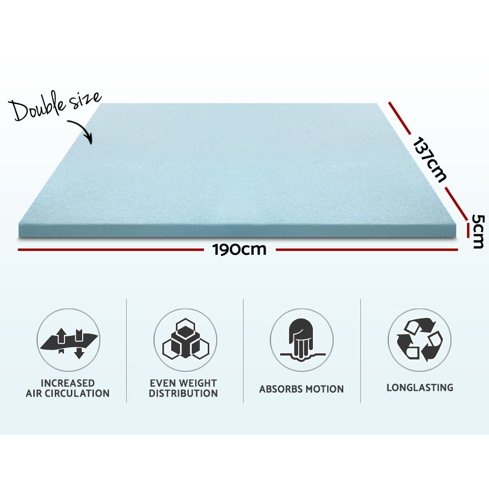 EverSleep Gel Memory Foam Mattress Topper – White – Double