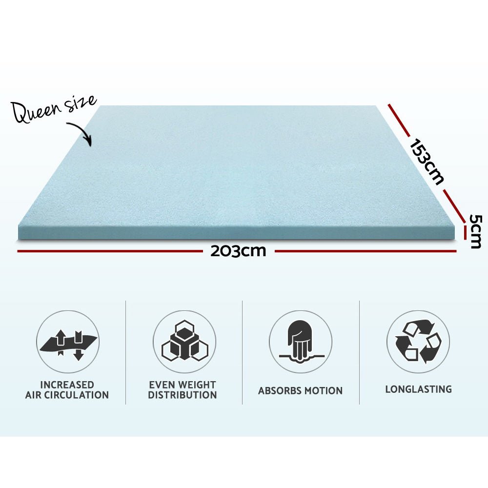 Kairo Gel Memory Foam Mattress Topper – White – Queen