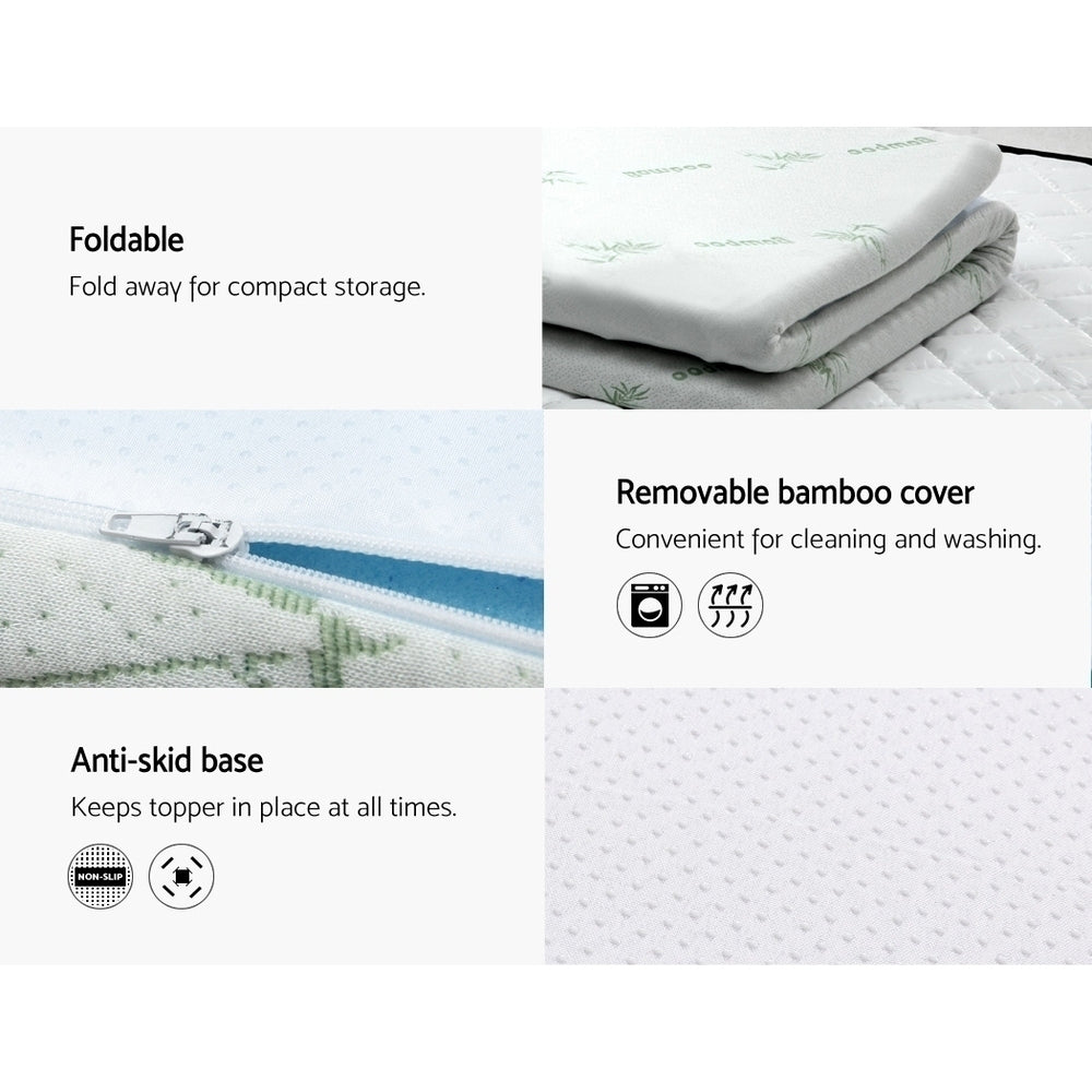 Alderon Gel Memory Foam Mattress Topper – White – Single