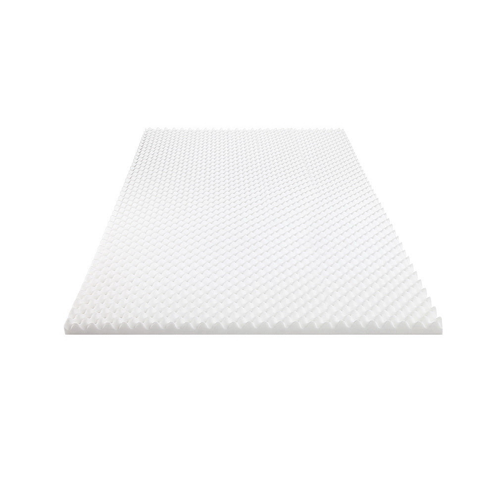 Nara Egg Crate Foam Mattress Topper – White – Queen