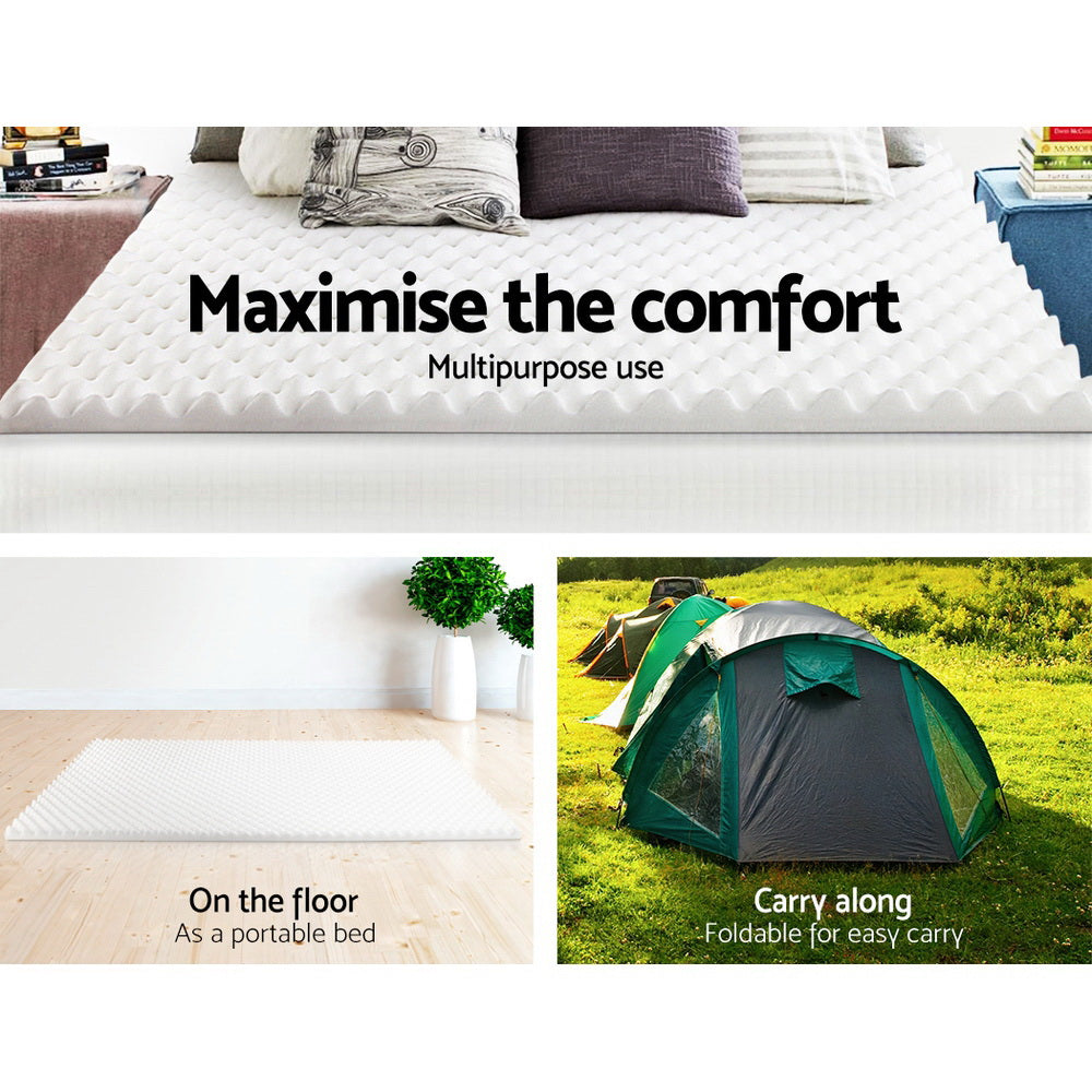 Nara Egg Crate Foam Mattress Topper – White – Single