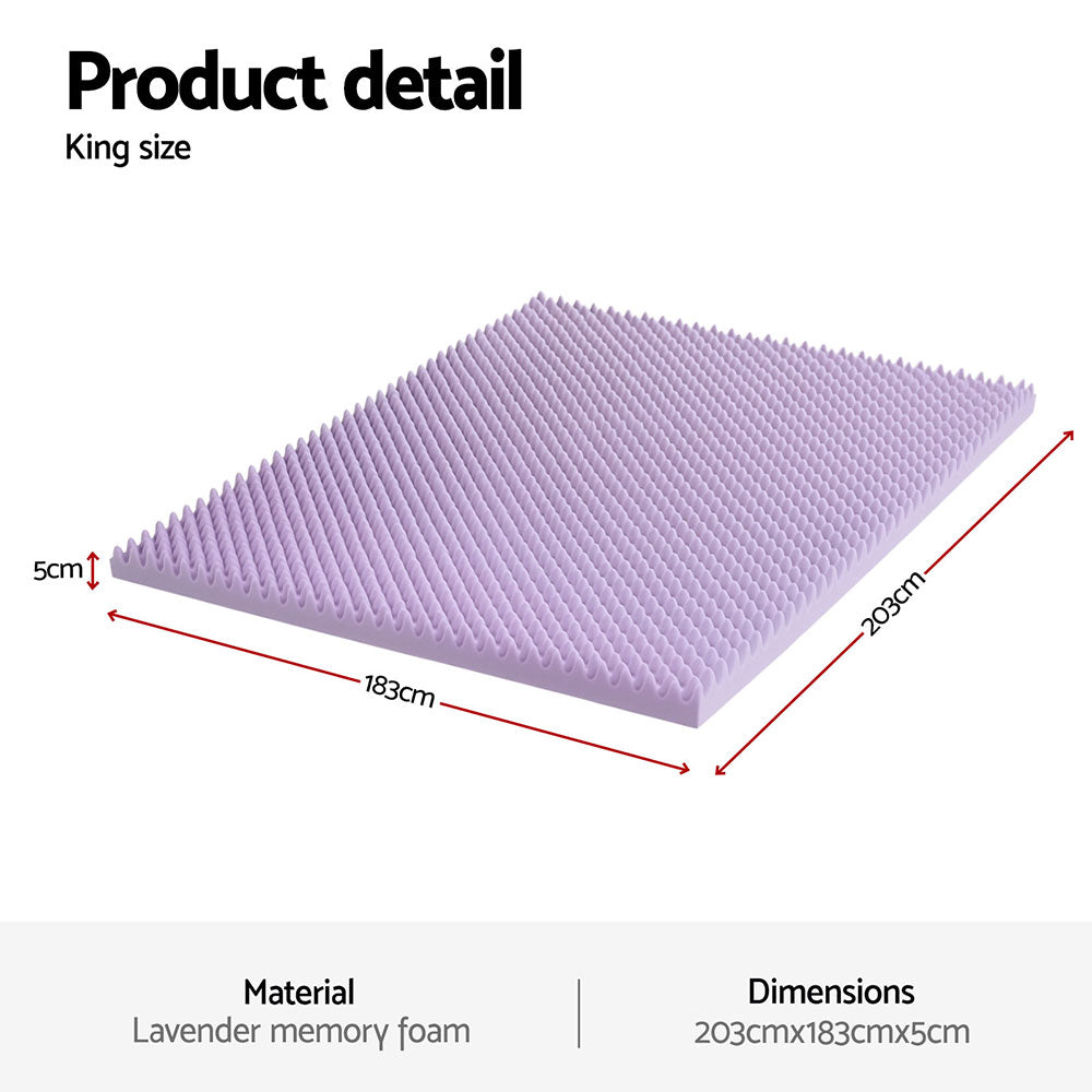 Sage Memory Foam Mattress Topper – White – King