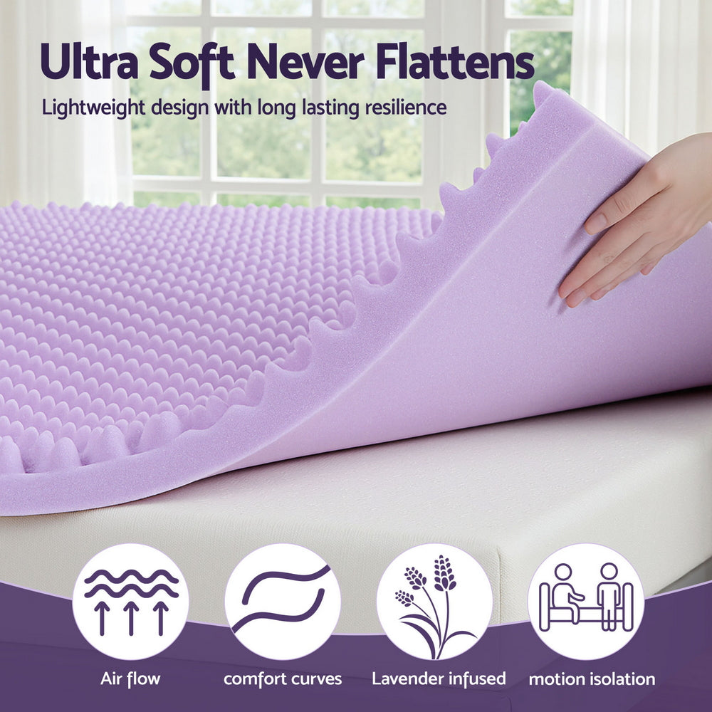 Aria Memory Foam Mattress Topper – White – Single