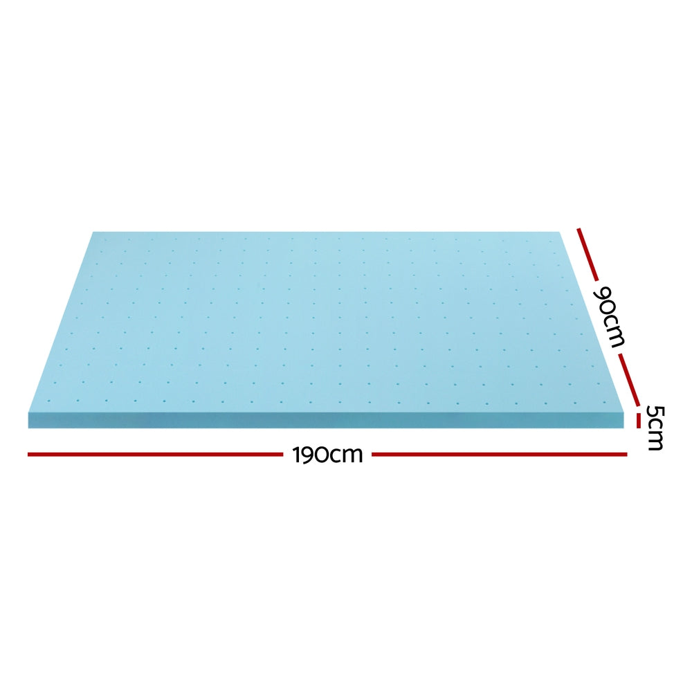 Celara Gel Foam Mattress Topper – White – 5 cm – Single
