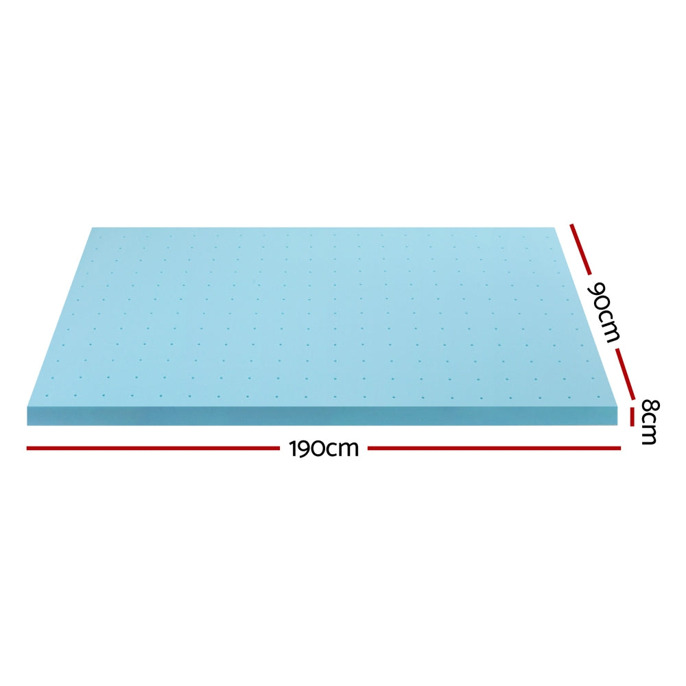 Velora Gel Foam Mattress Topper – White – 8 cm – Single