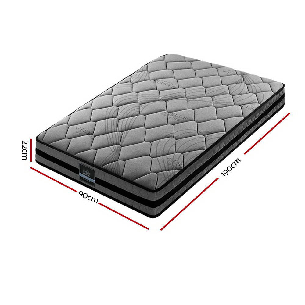 Serano Pocket Spring Mattress – Grey – Single
