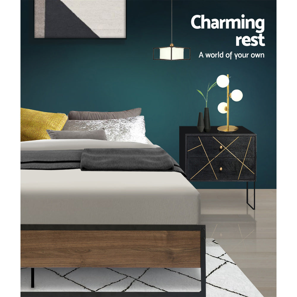 Oslo Metal Bed Frame – Black – Double