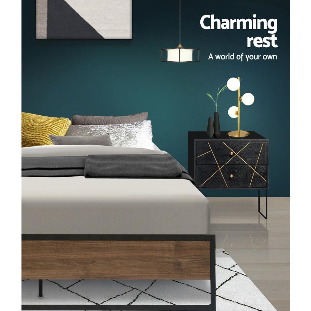 Oslo Metal Bed Frame – Black – Queen